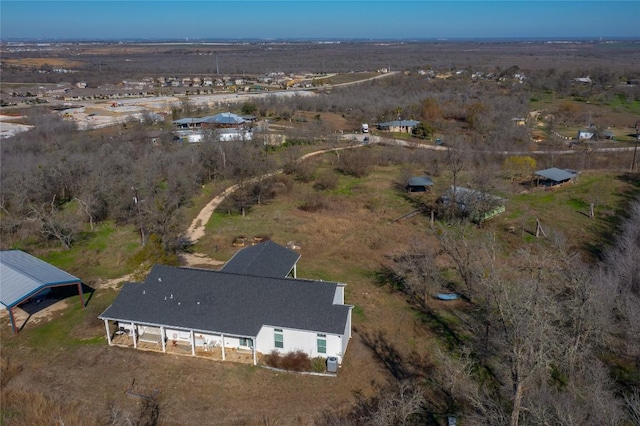 drone / aerial view with a rural view