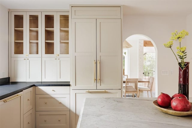 interior space with cream cabinetry