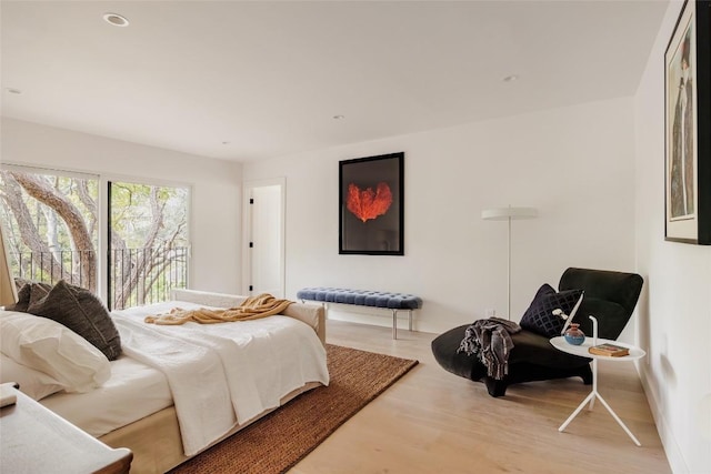 bedroom featuring hardwood / wood-style floors