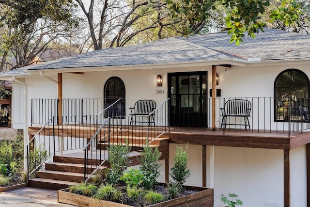 exterior space with covered porch