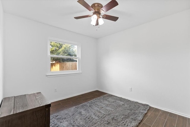 spare room featuring ceiling fan