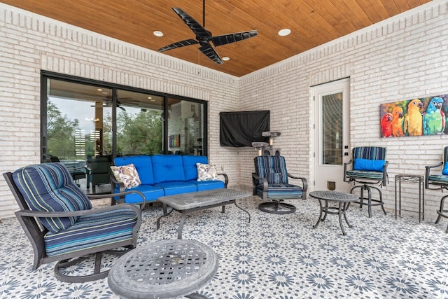 305 Spicewood Trails Dr, Spicewood, TX 78669 - view of patio featuring ceiling fan and outdoor lounge area