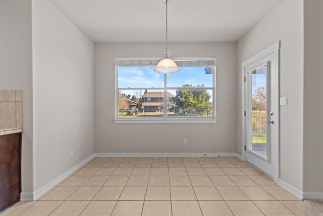 view of unfurnished dining area