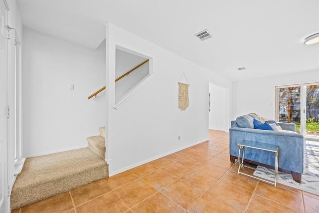 view of tiled living room