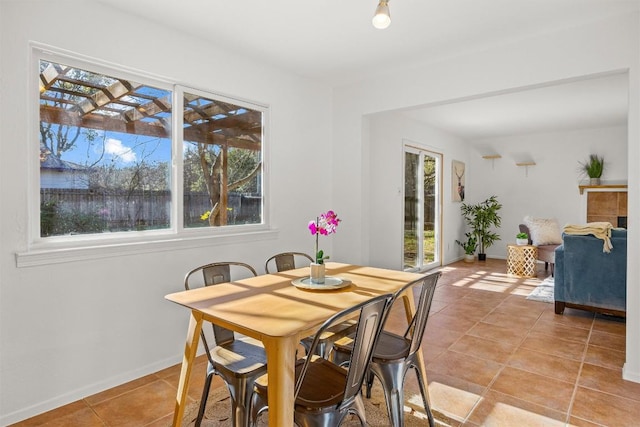 view of tiled dining area