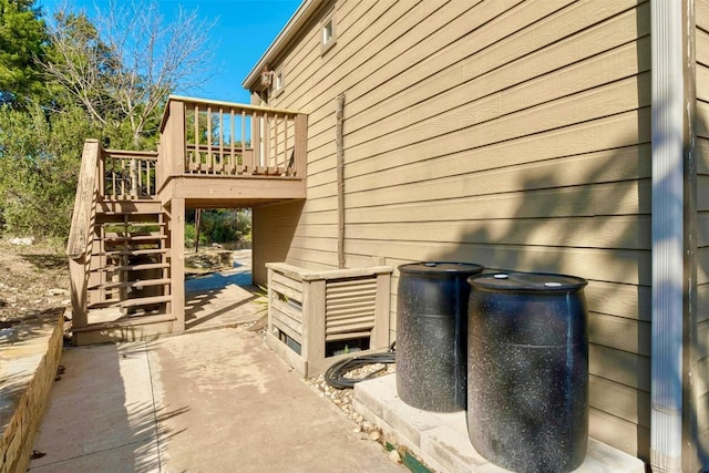 view of home's exterior featuring a deck