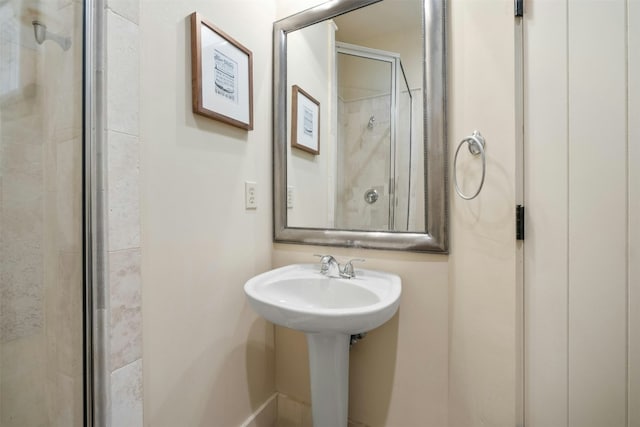 bathroom featuring walk in shower