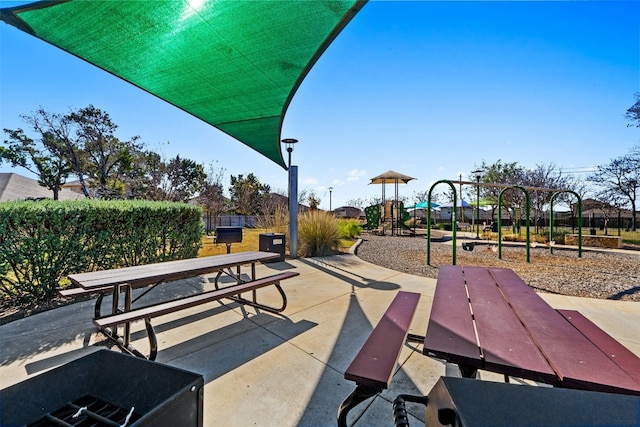 view of community with a playground