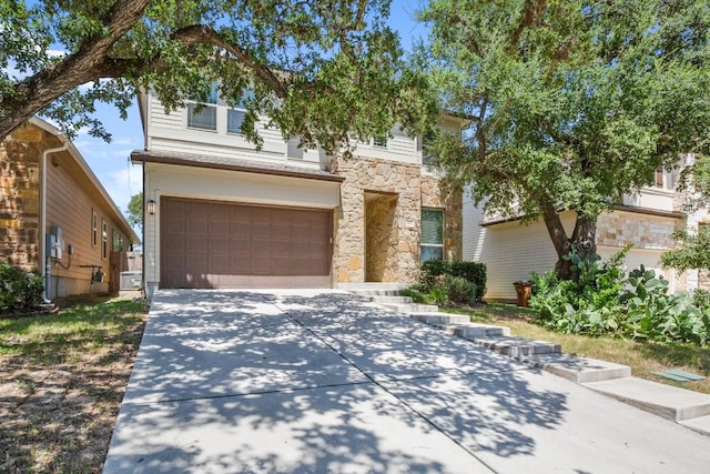 view of front of property featuring a garage