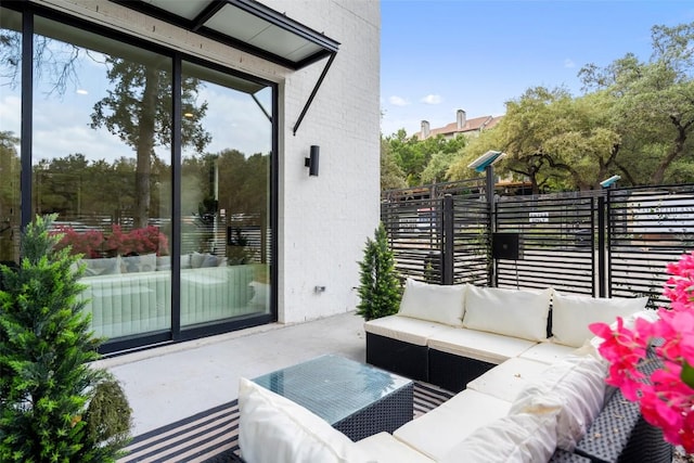 view of patio featuring an outdoor hangout area