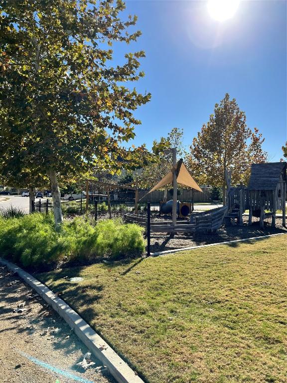 view of yard with a playground