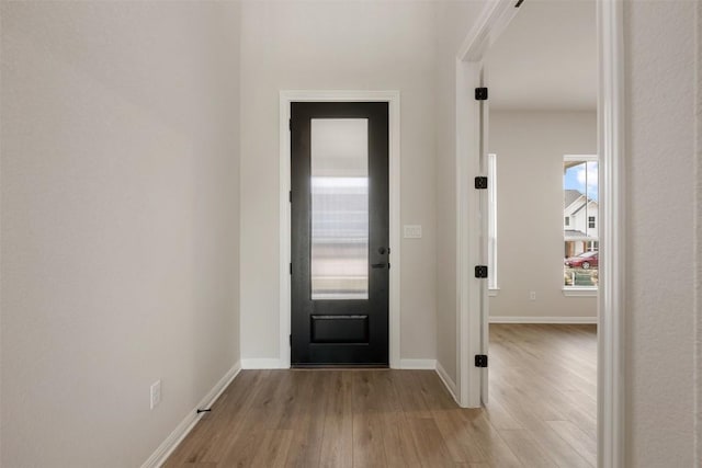 entryway featuring light hardwood / wood-style flooring