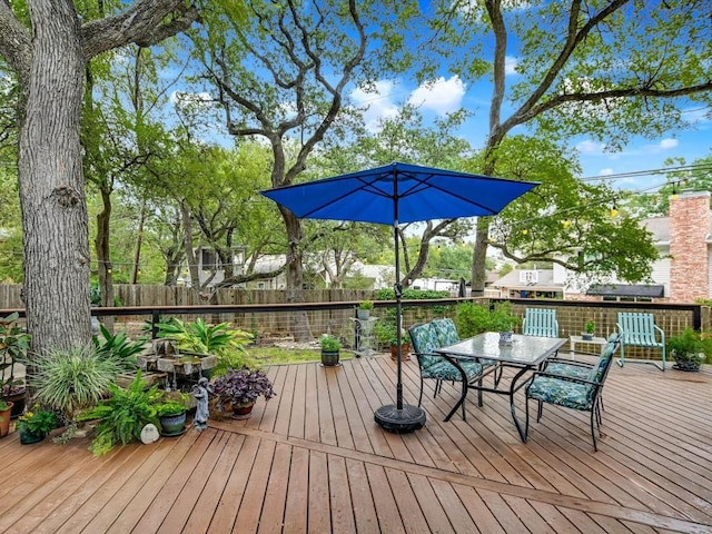 view of wooden deck