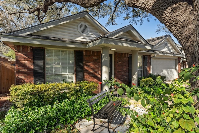 view of front of house with a garage