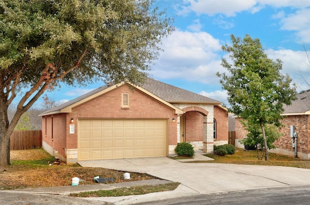 ranch-style home with a garage