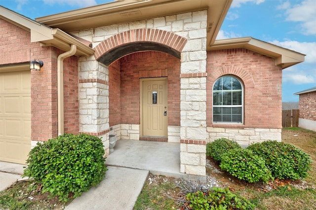 property entrance featuring a garage