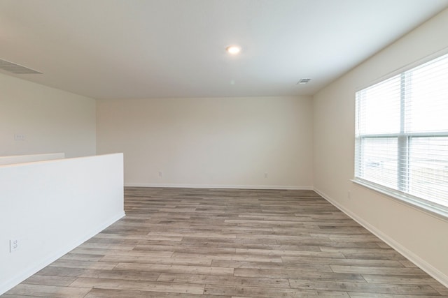 empty room featuring light wood-type flooring