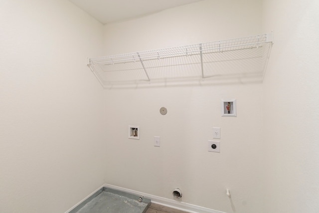 laundry area with gas dryer hookup, washer hookup, and hookup for an electric dryer