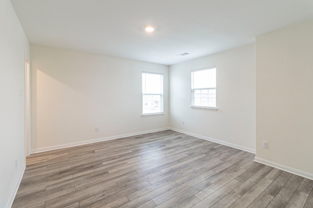 empty room featuring light hardwood / wood-style flooring