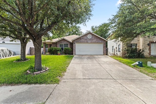 single story home featuring a front yard