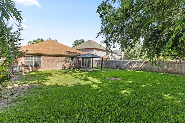 view of yard featuring a gazebo