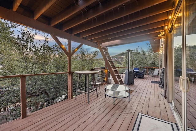 view of deck at dusk