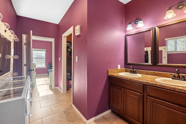 bathroom featuring vanity and tile patterned floors