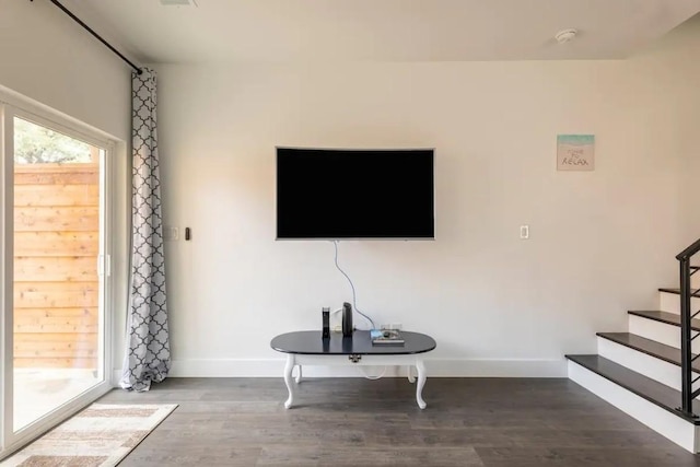 living room featuring hardwood / wood-style flooring