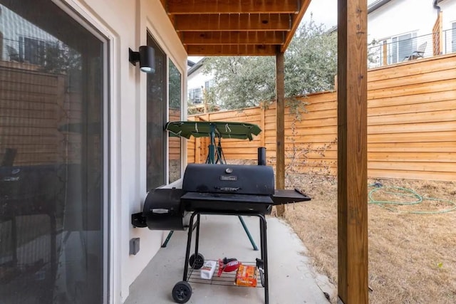 view of patio / terrace with area for grilling