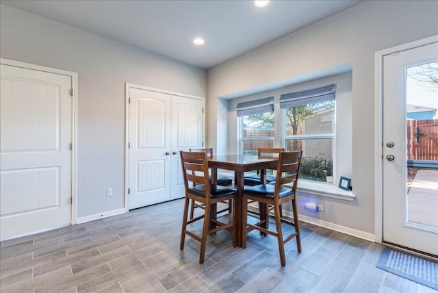 dining space with a baseboard heating unit