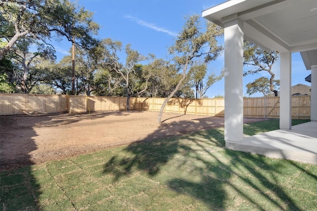 view of yard with a patio area