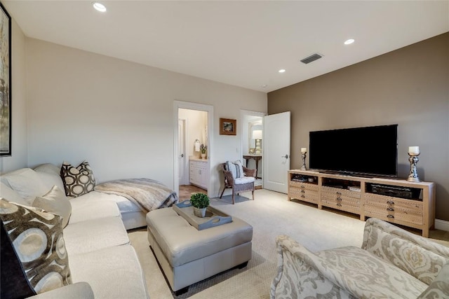403 Rough Hollow Cv, Austin, TX 78734 - living area featuring light colored carpet and recessed lighting