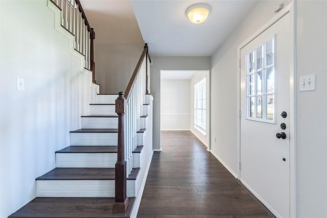 foyer featuring dark hardwood / wood-style flooring