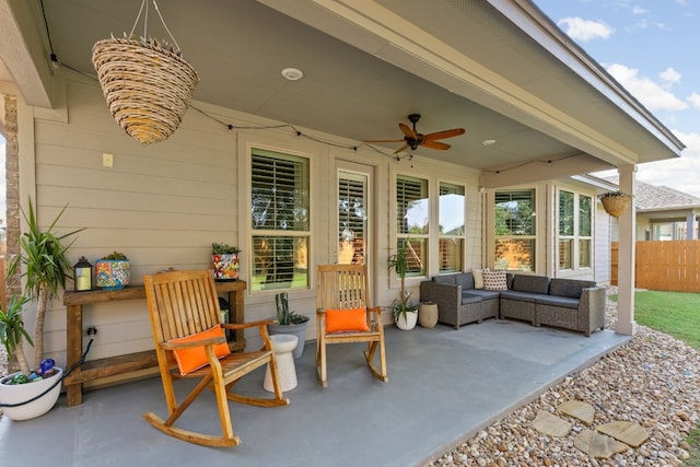 view of patio / terrace with ceiling fan