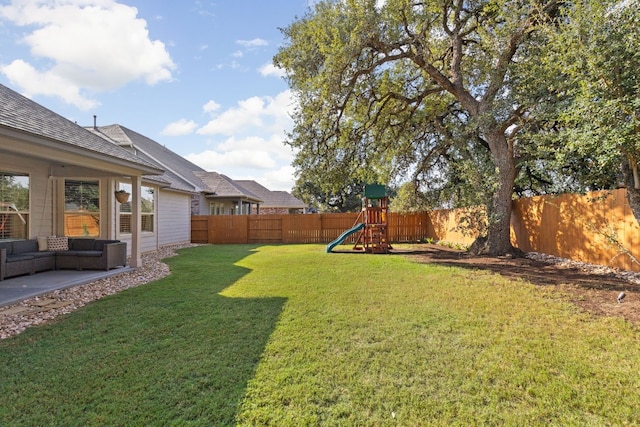 view of yard featuring a playground