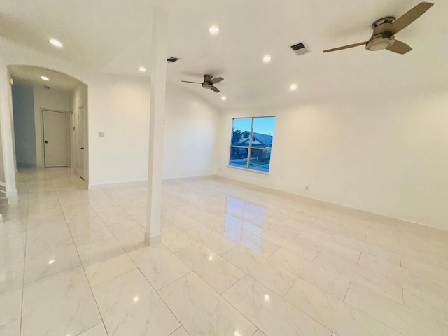 empty room with ceiling fan