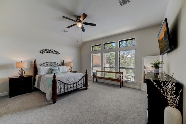 bedroom with visible vents, baseboards, and carpet floors