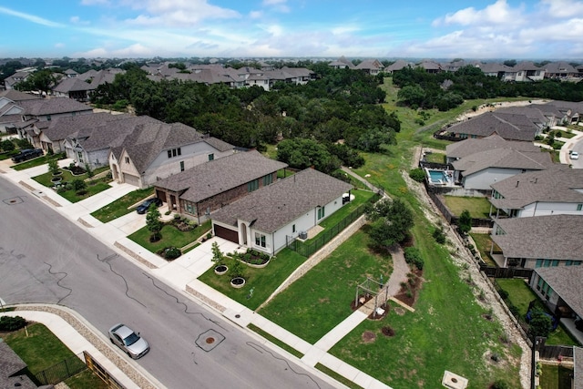 aerial view with a residential view