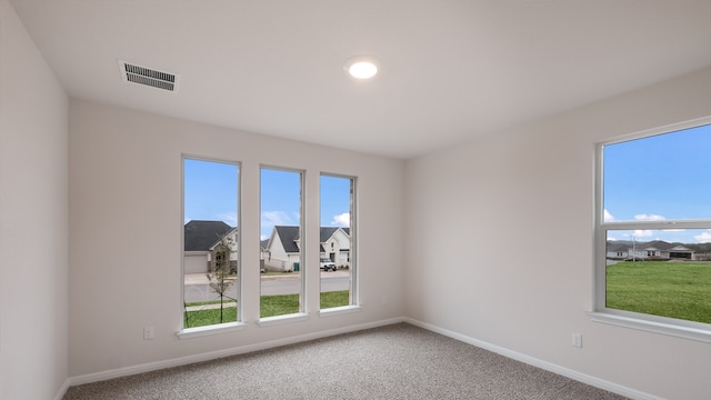 view of carpeted spare room