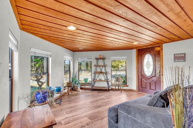 318 Coventry Rd, Spicewood, TX 78669 - living room with wood ceiling and wood finished floors