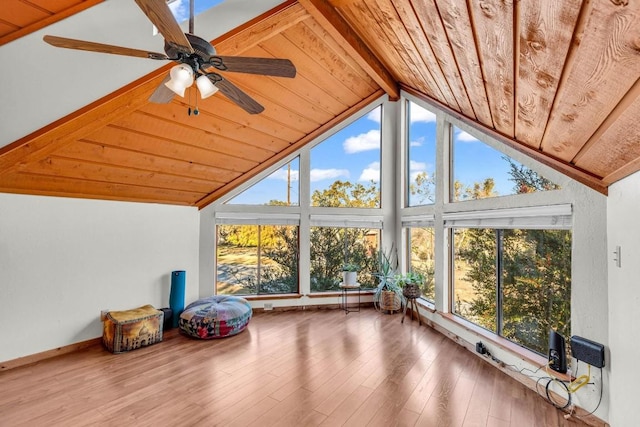 318 Coventry Rd, Spicewood, TX 78669 - unfurnished sunroom with wooden ceiling with exposed beams, healthy amount of natural light, wood finished floors, and high vaulted ceiling
