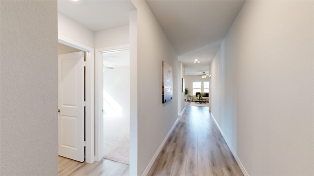 corridor featuring light hardwood / wood-style floors