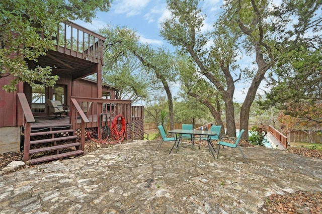 view of patio featuring a wooden deck