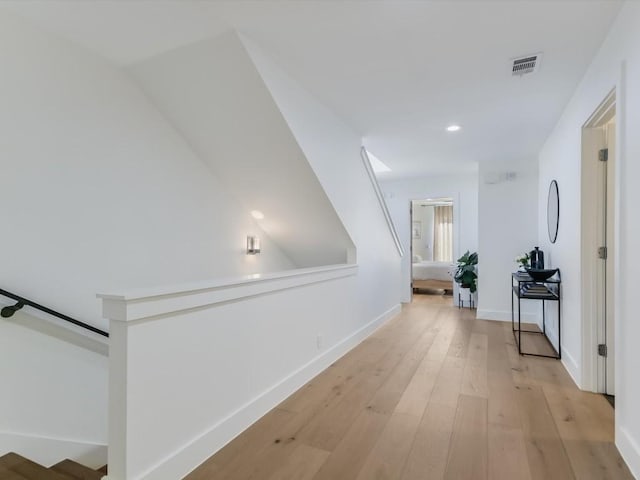 hall featuring light hardwood / wood-style flooring