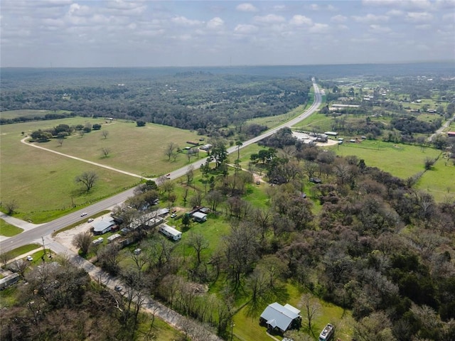 aerial view with a rural view