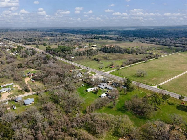 aerial view featuring a rural view