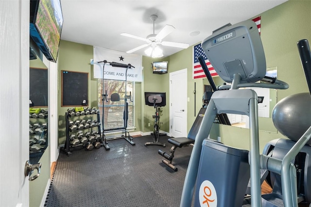 204 Woodland Park, Georgetown, TX 78633 - exercise room with ceiling fan