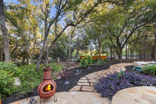 204 Woodland Park, Georgetown, TX 78633 - view of yard featuring a fire pit and a patio