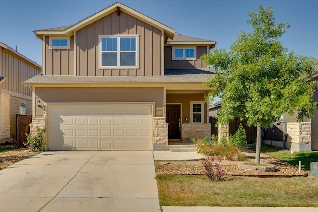 view of front of home with a garage