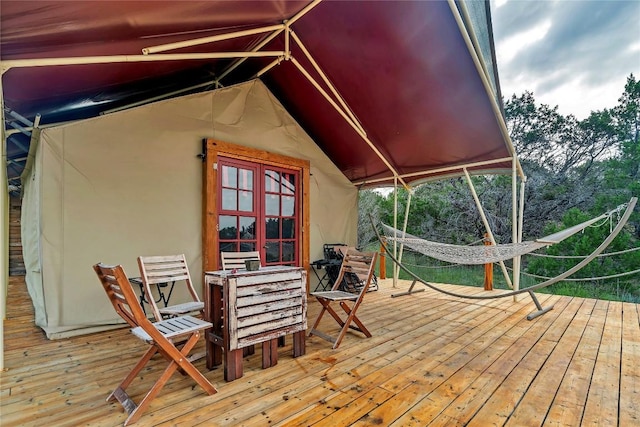 deck featuring french doors